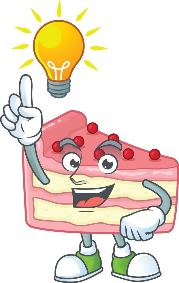 Strawberry slice cake Cartoon character vector