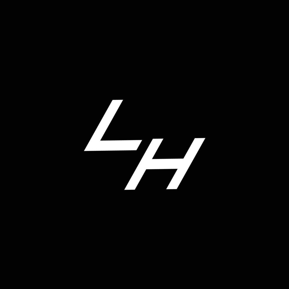 lh logo monograma con arriba a abajo estilo moderno diseño modelo vector