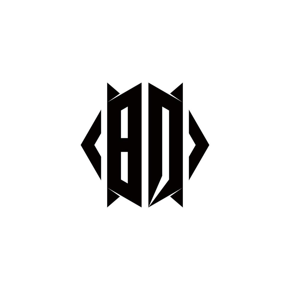 BQ Logo monogram with shield shape designs template vector