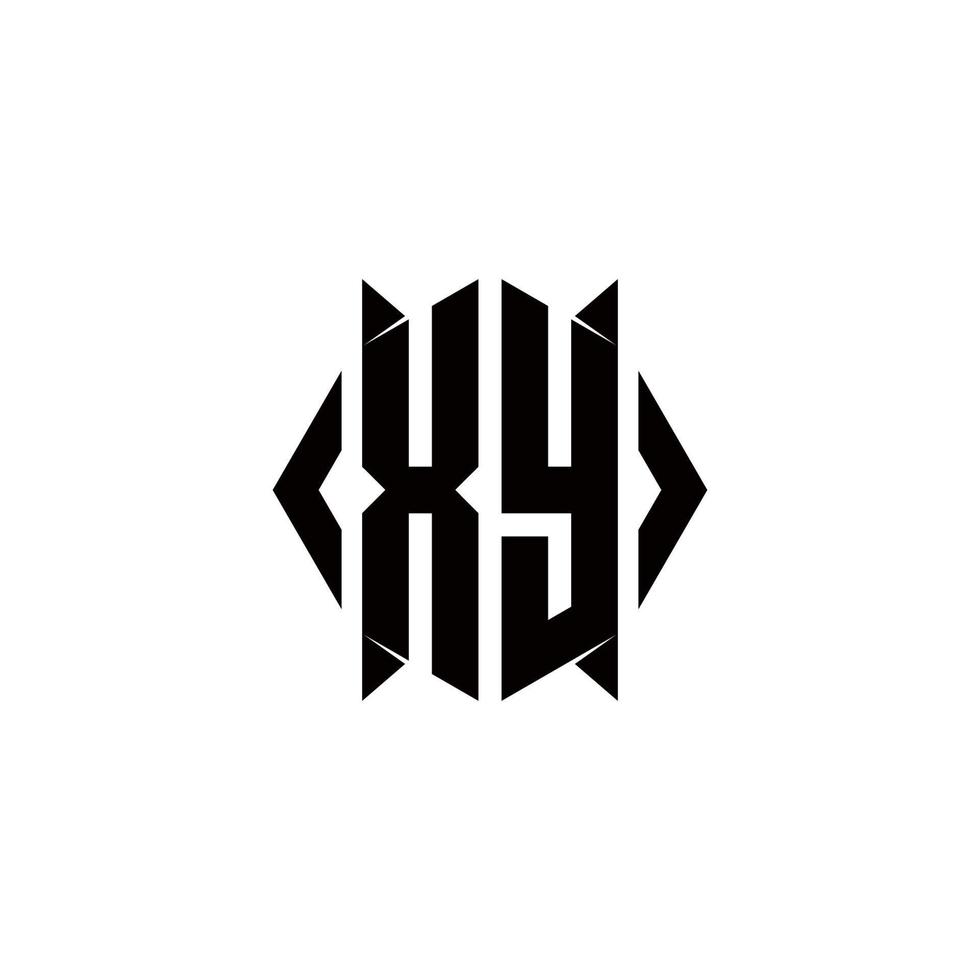 XY Logo monogram with shield shape designs template vector