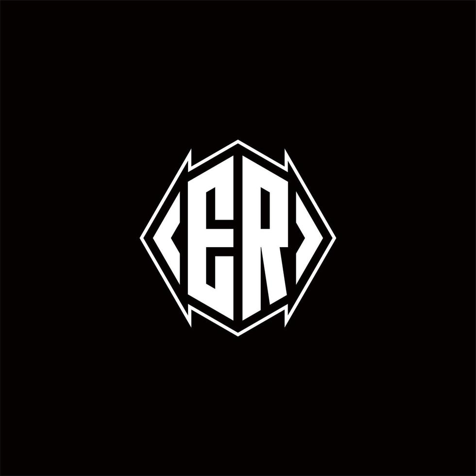 er logo monograma con proteger forma diseños modelo vector