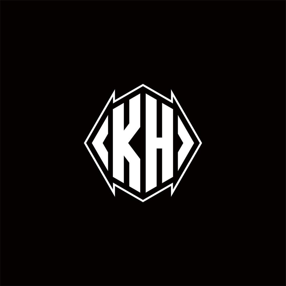 KH Logo monogram with shield shape designs template vector