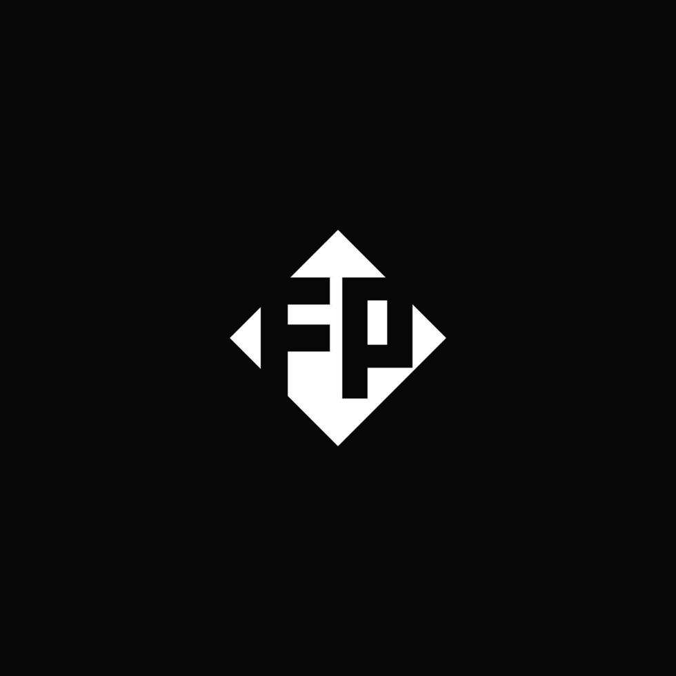 Monogram logo design with diamond square shape vector