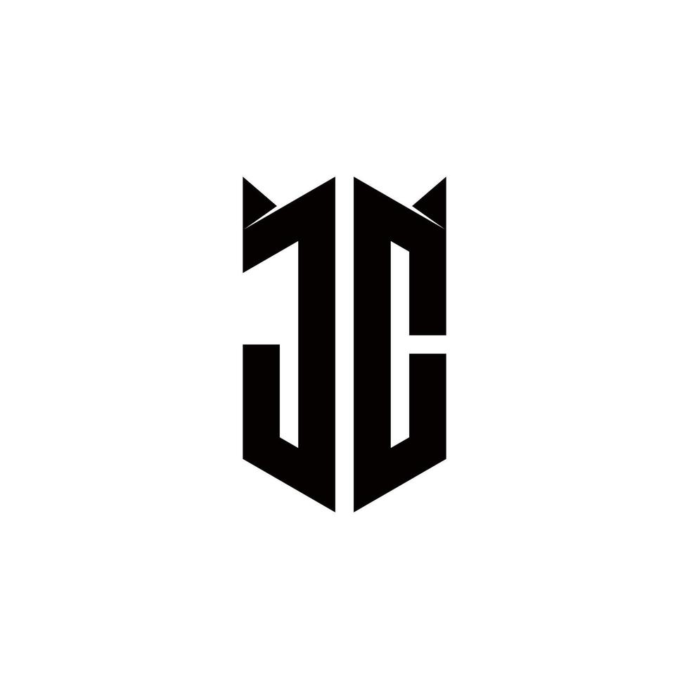 jc logo monograma con proteger forma diseños modelo vector