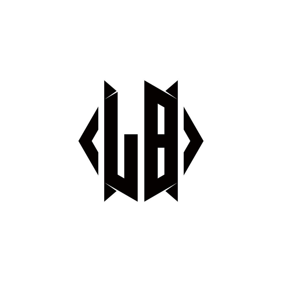 lb logo monograma con proteger forma diseños modelo vector