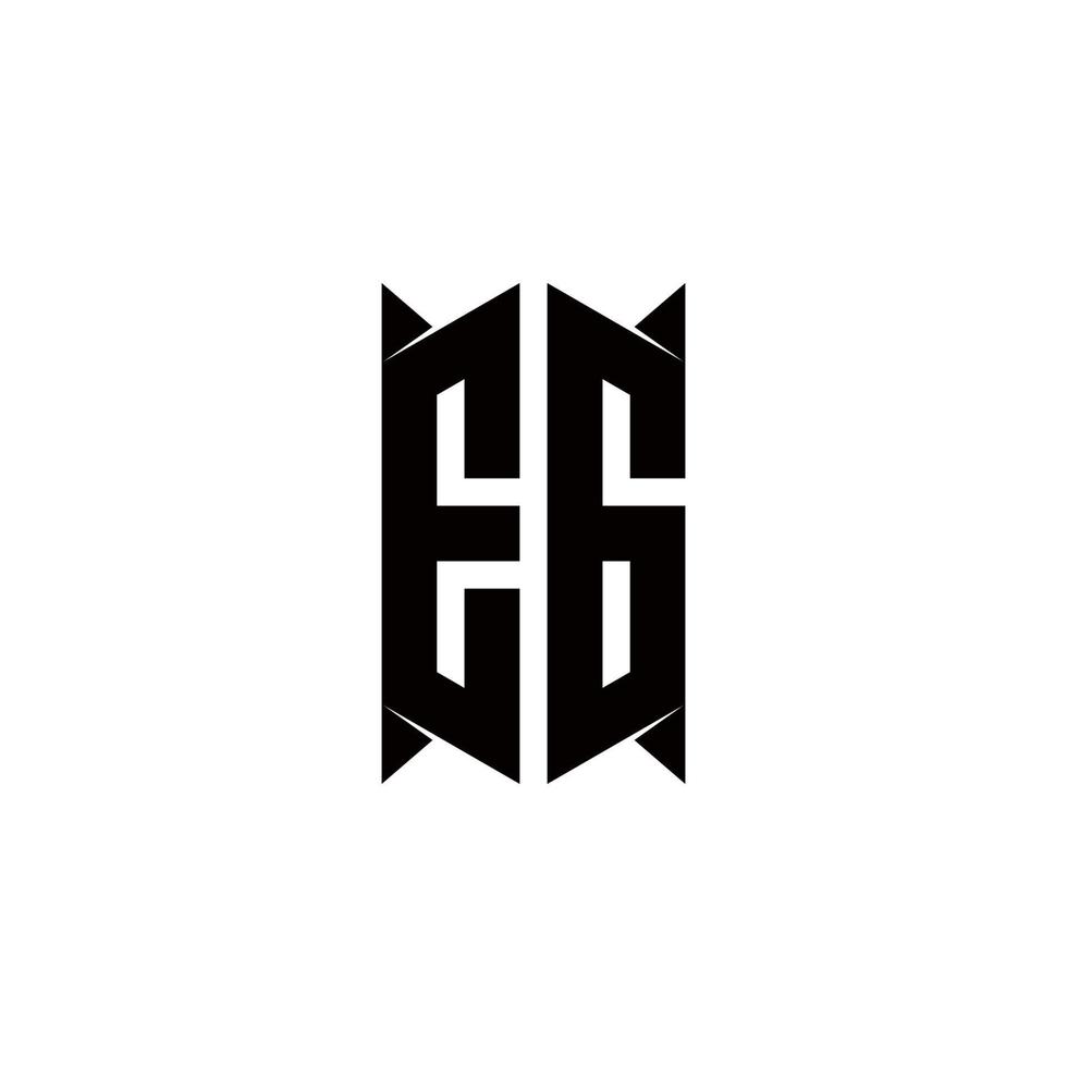 EG Logo monogram with shield shape designs template vector