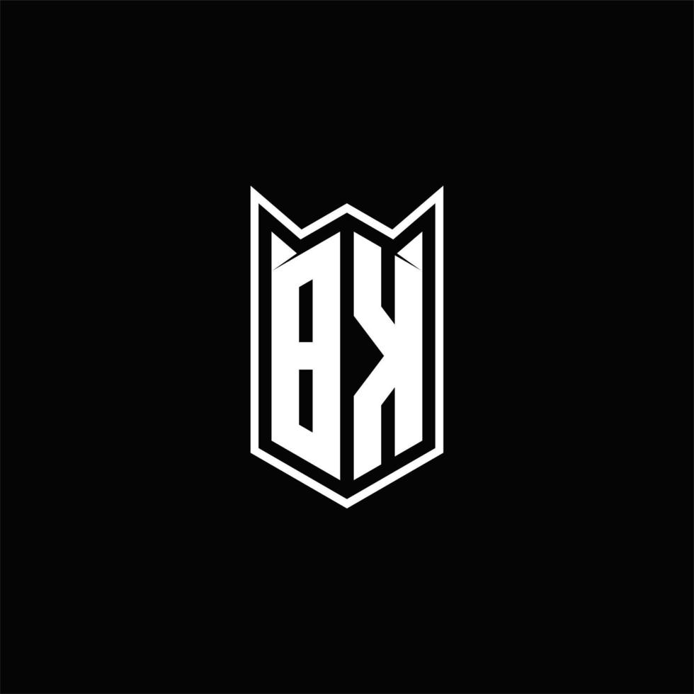 BK Logo monogram with shield shape designs template vector