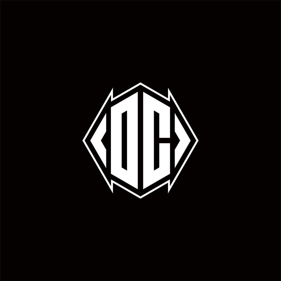 DC Logo monogram with shield shape designs template vector