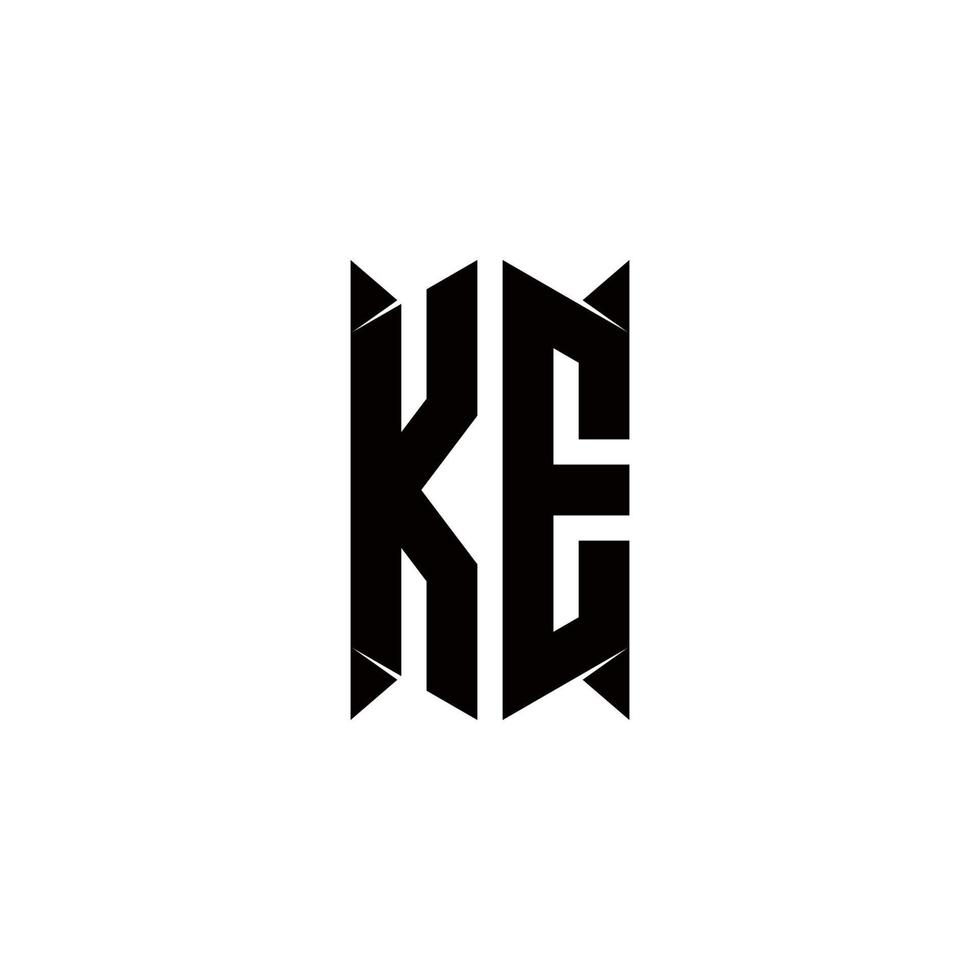 ke logo monograma con proteger forma diseños modelo vector