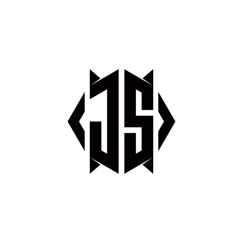JS Logo monogram with shield shape designs template vector