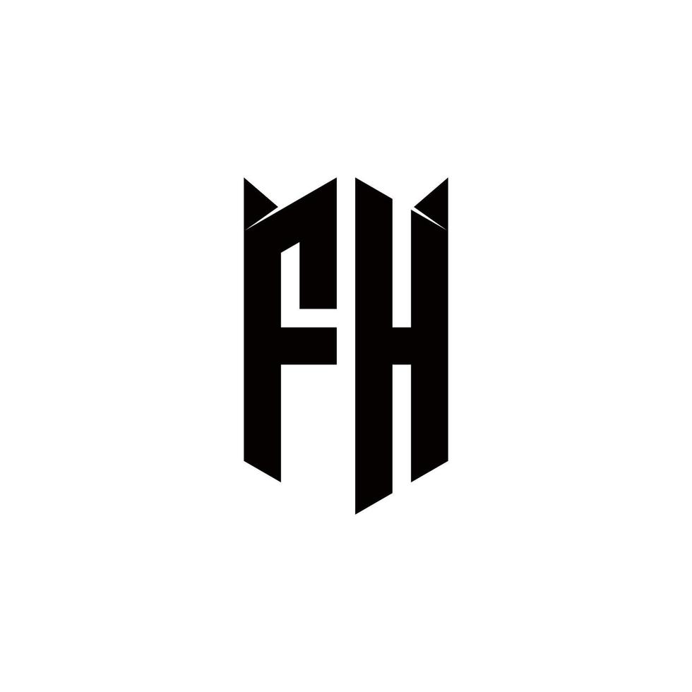 FH Logo monogram with shield shape designs template vector