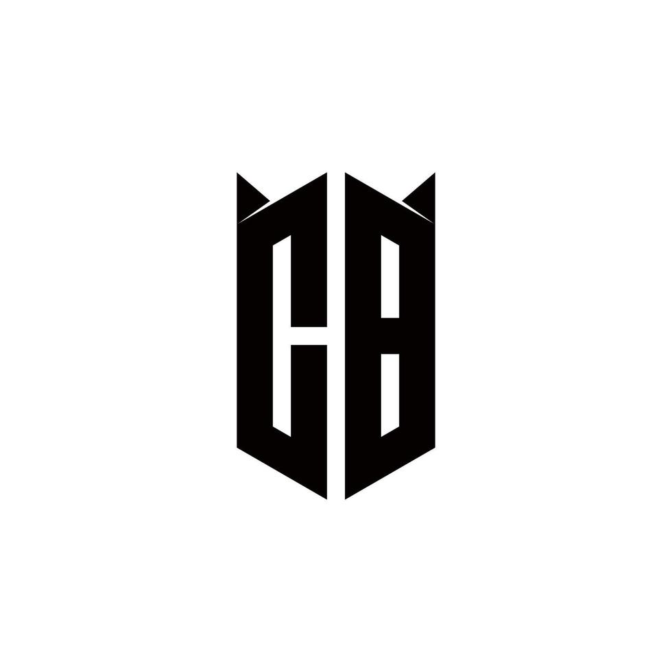 CB Logo monogram with shield shape designs template vector