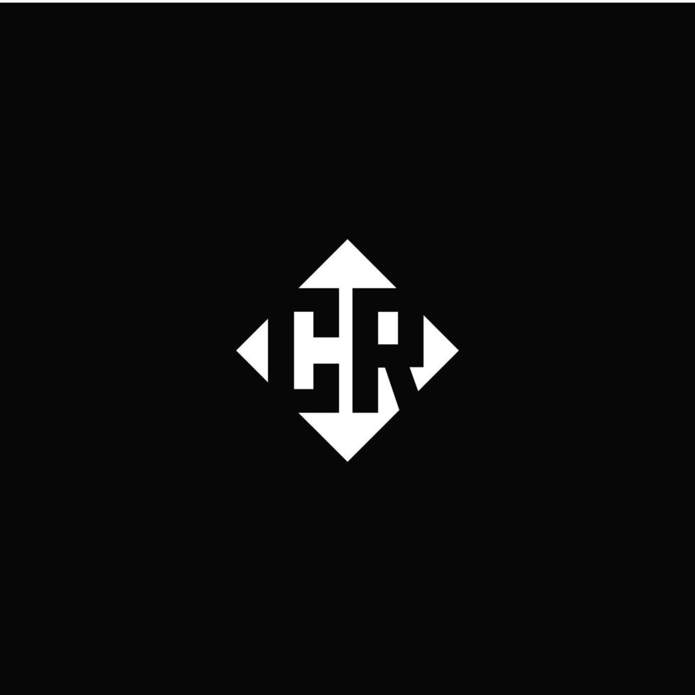 Monogram logo design with diamond square shape vector