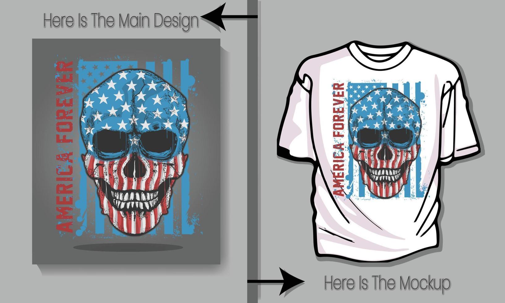 Skull is American Forever vector