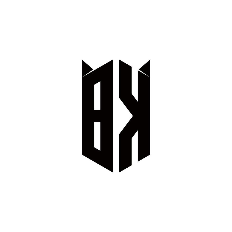 BK Logo monogram with shield shape designs template vector