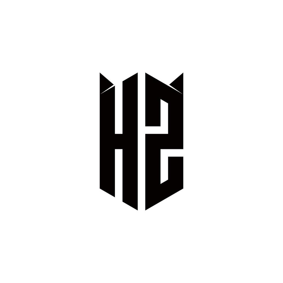 HZ Logo monogram with shield shape designs template vector