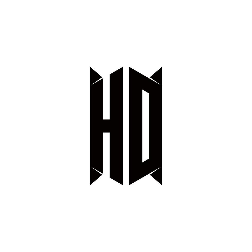 HD Logo monogram with shield shape designs template vector