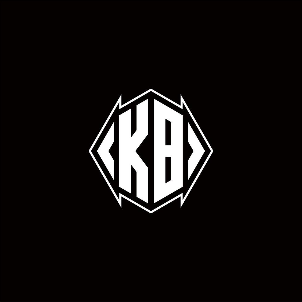 KB Logo monogram with shield shape designs template vector