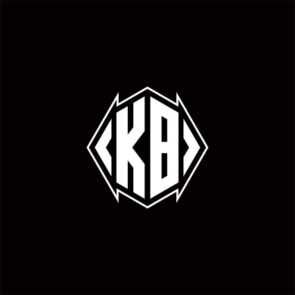 KB Logo monogram with shield shape designs template vector