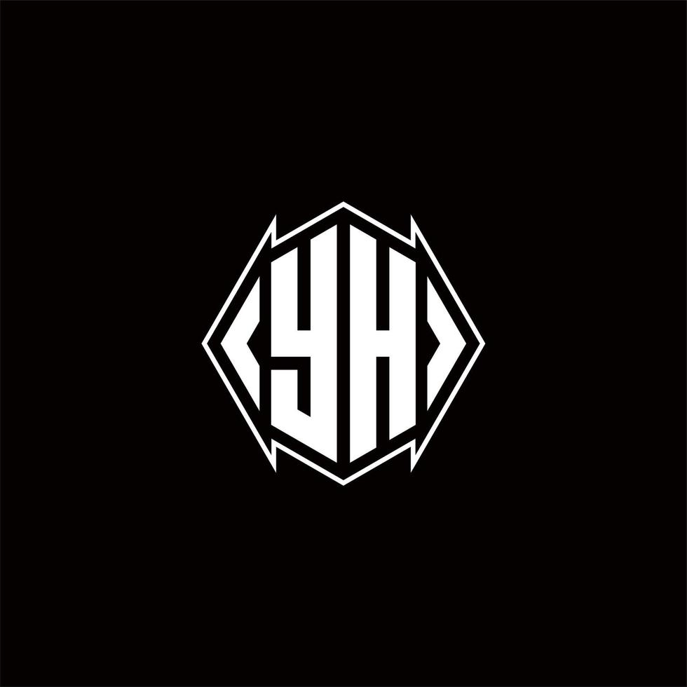 YH Logo monogram with shield shape designs template vector