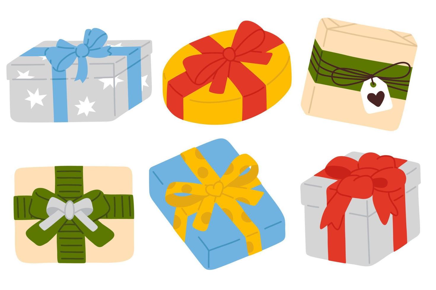 set of doodle gifts vector