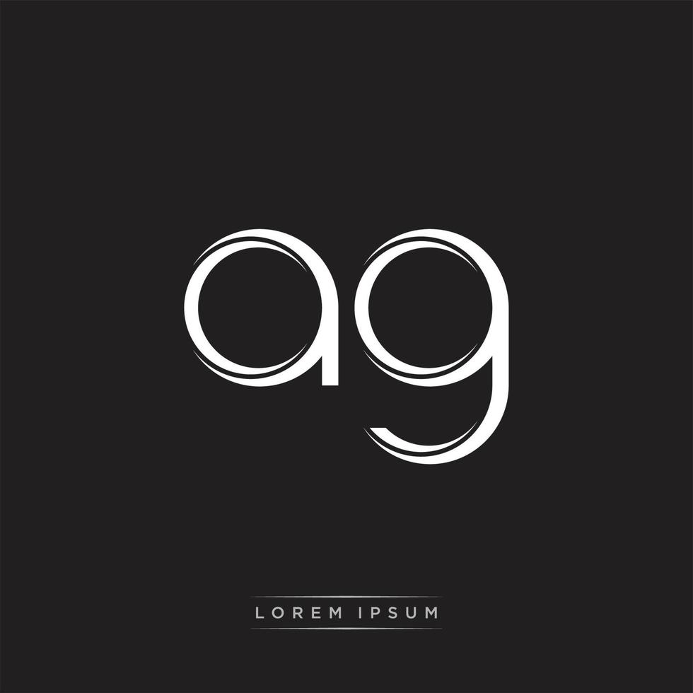 AG Initial Letter Split Lowercase Logo Modern Monogram Template Isolated on Black White vector