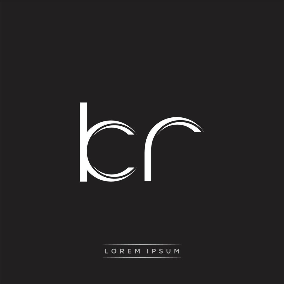 KR Initial Letter Split Lowercase Logo Modern Monogram Template Isolated on Black White vector