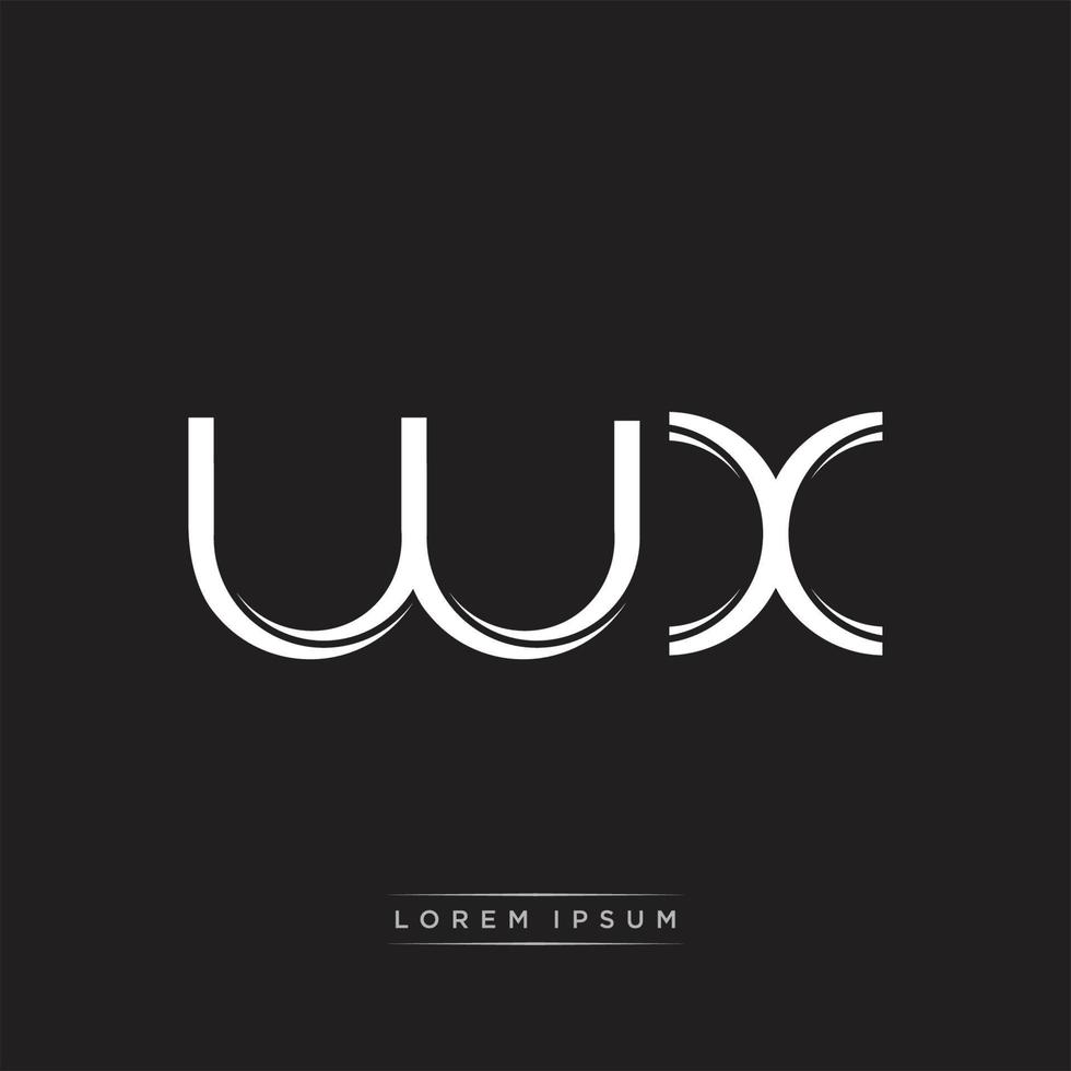 WX Initial Letter Split Lowercase Logo Modern Monogram Template Isolated on Black White vector