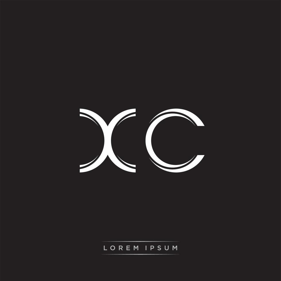 XC Initial Letter Split Lowercase Logo Modern Monogram Template Isolated on Black White vector