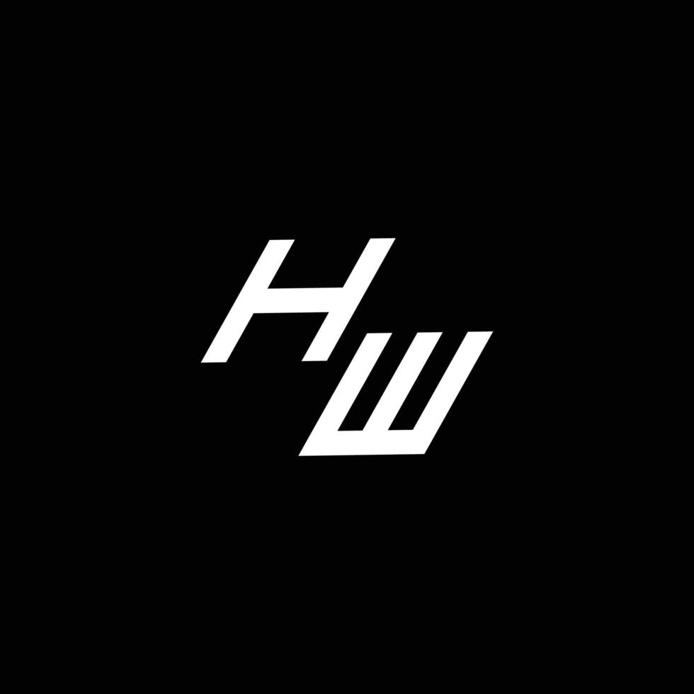 hw logo monograma con arriba a abajo estilo moderno diseño modelo vector