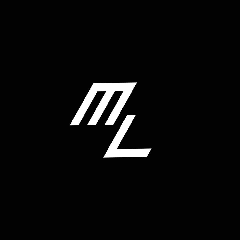 ml logo monograma con arriba a abajo estilo moderno diseño modelo vector