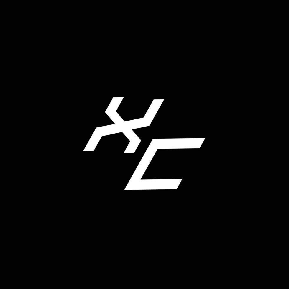 XC logo monogram with up to down style modern design template vector