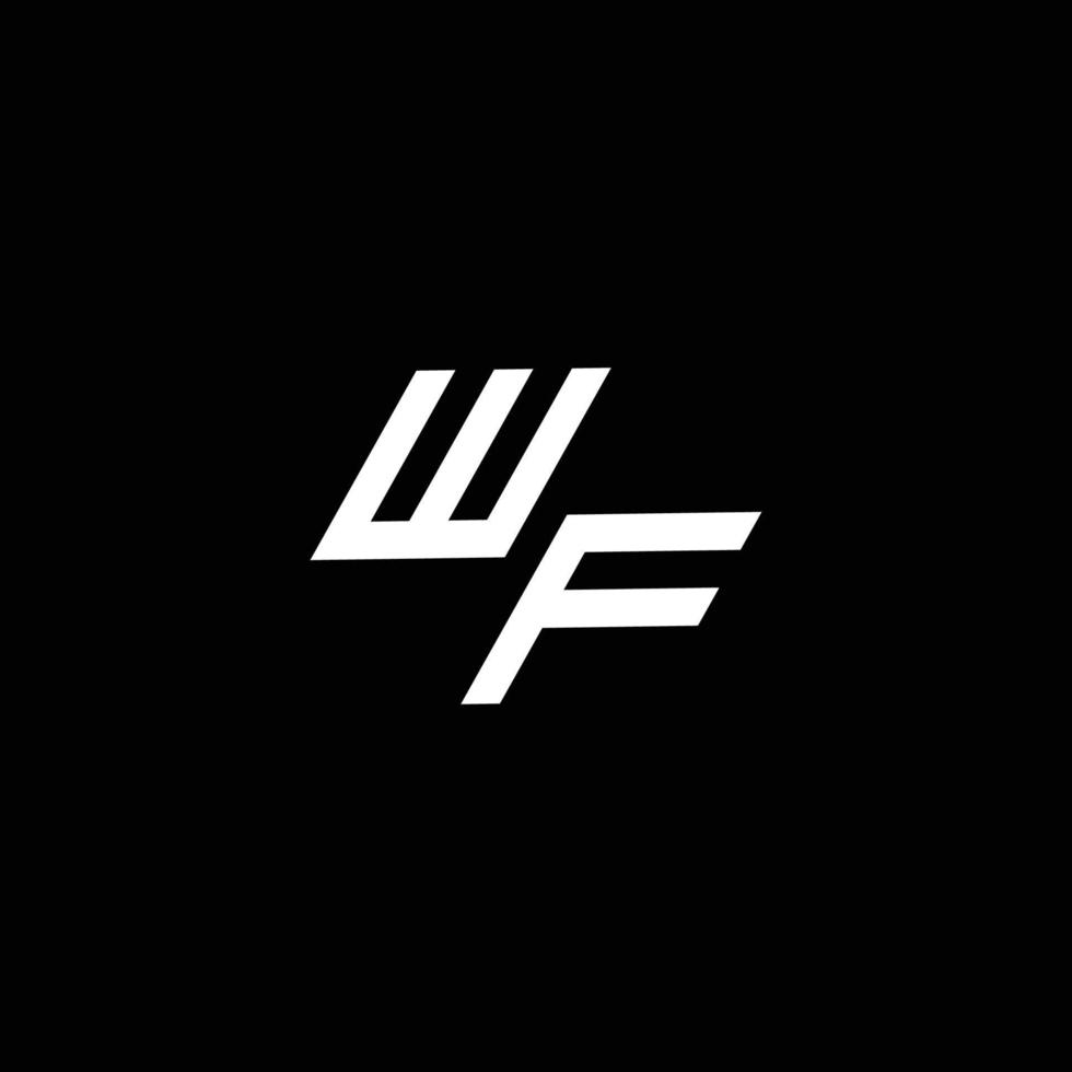 wf logo monograma con arriba a abajo estilo moderno diseño modelo vector