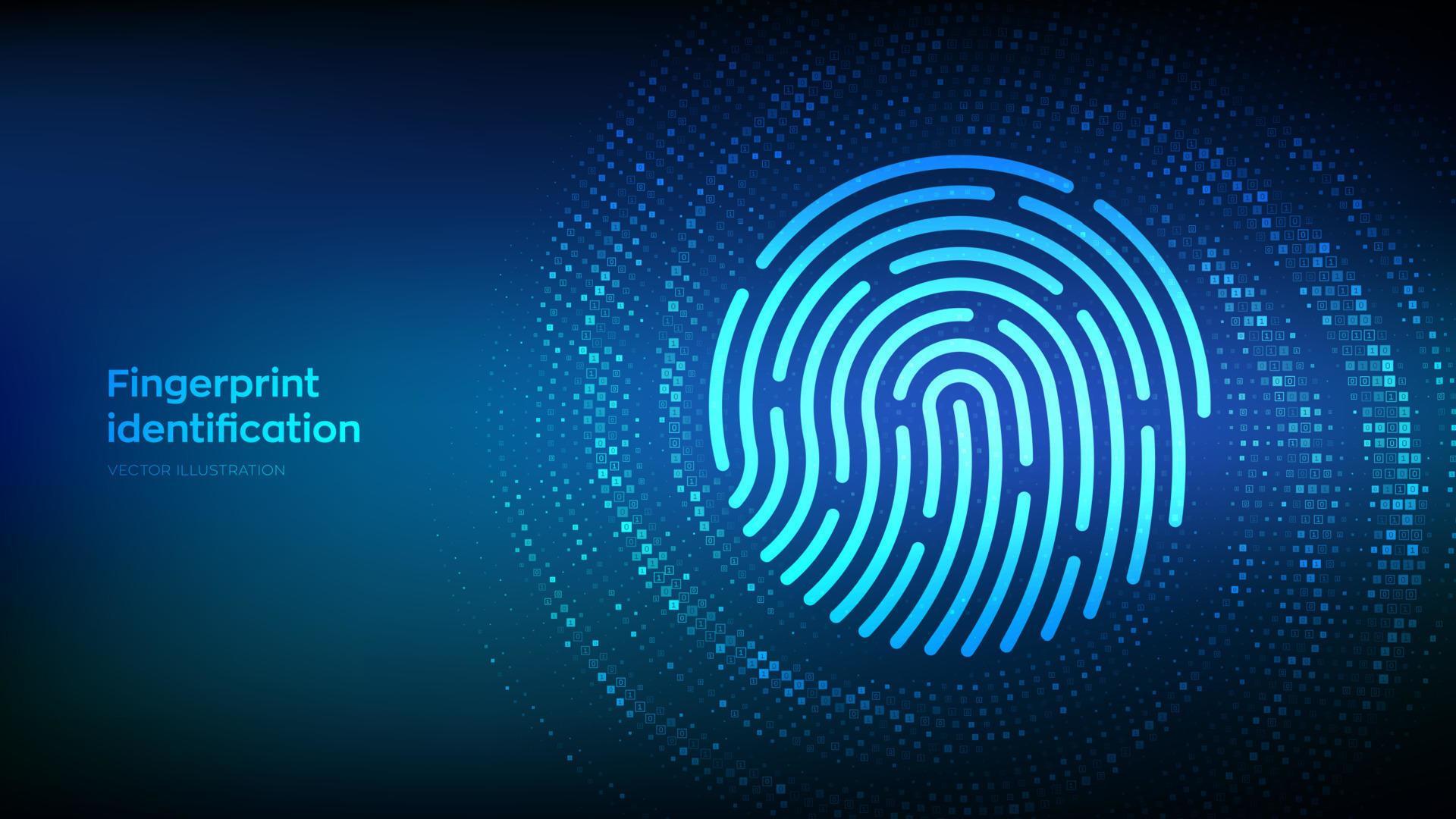 Fingerprint. Biometrics identification and approval. Password control