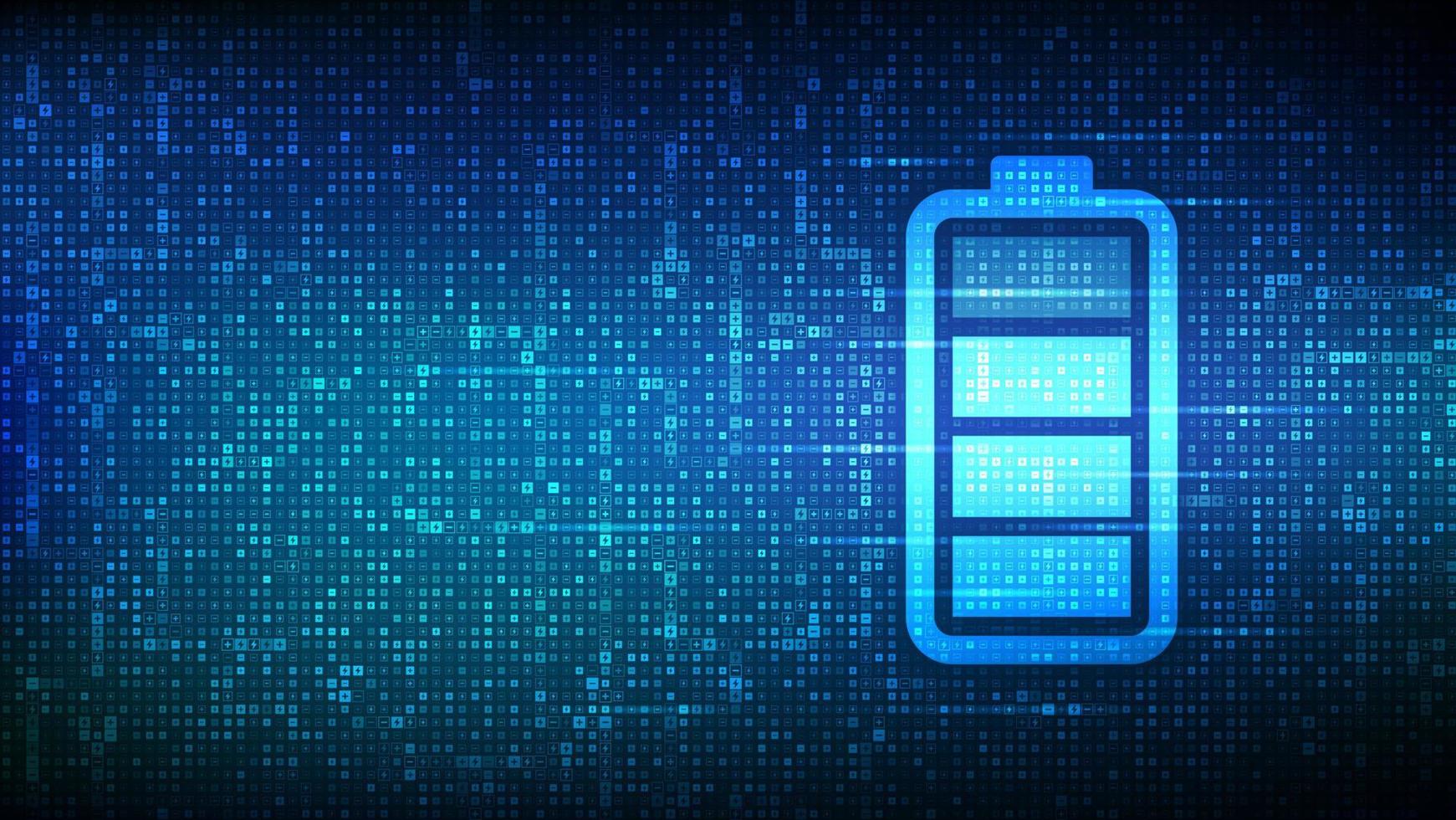 Battery icon made with electricity signs. Charging point station. Rechargeable accumulator. Battery power supply background. Energy Efficiency. Vector illustration.