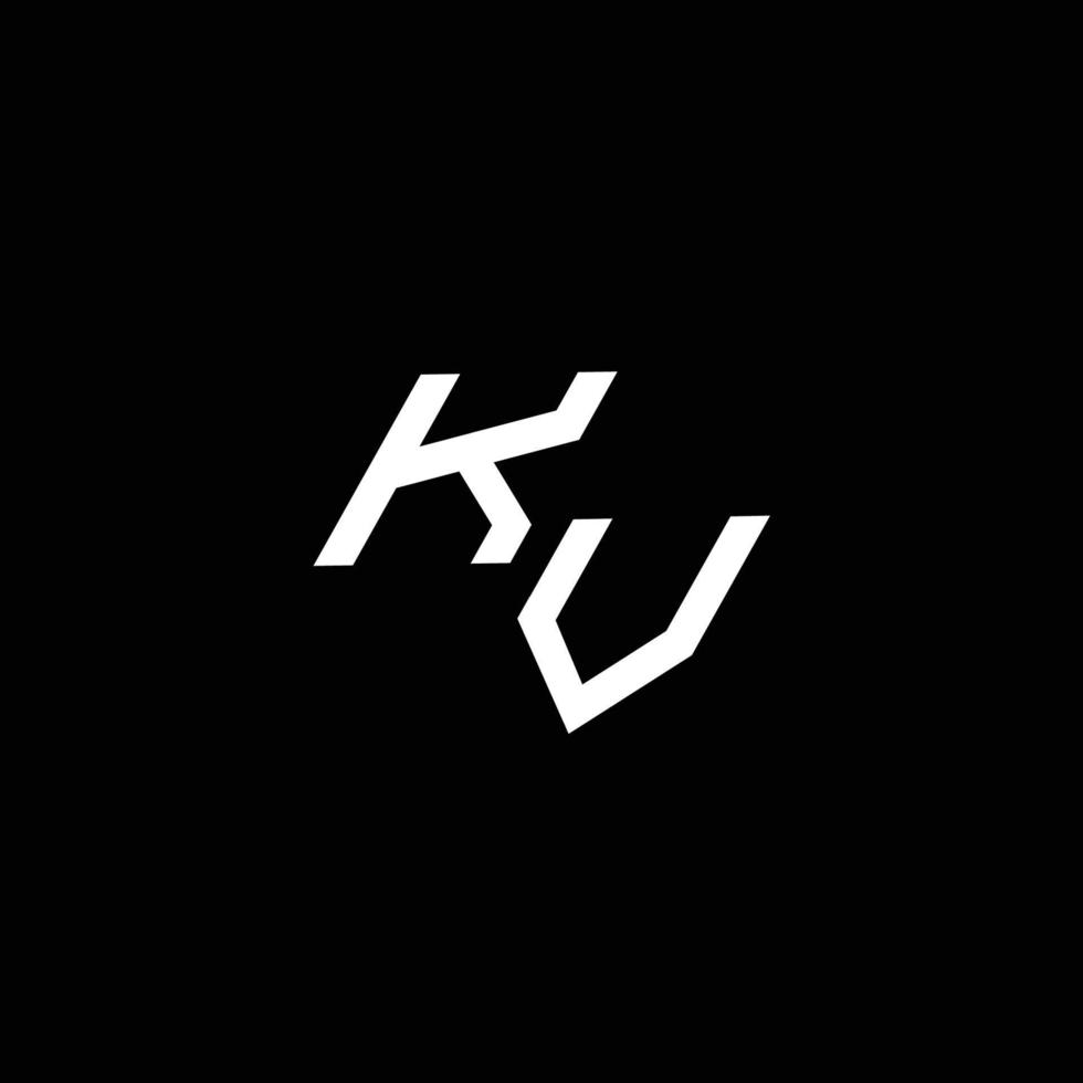 KV logo monogram with up to down style modern design template vector