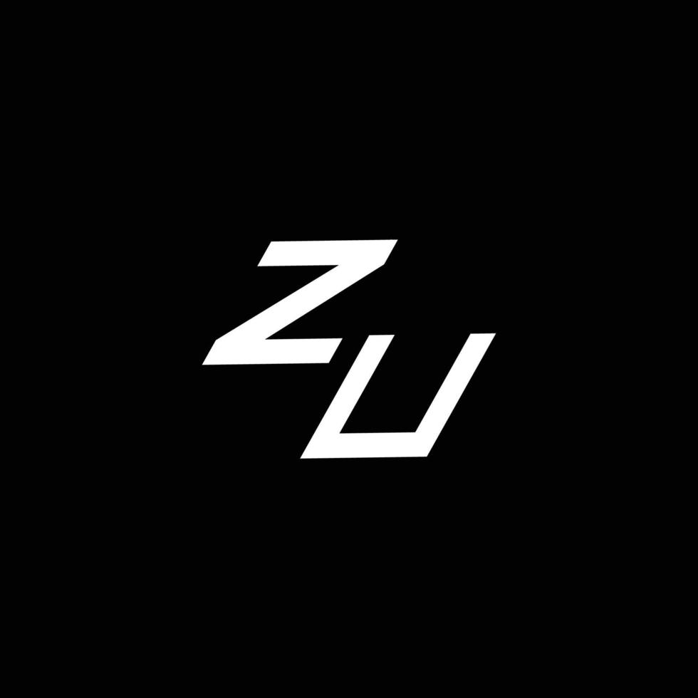 zu logo monograma con arriba a abajo estilo moderno diseño modelo vector