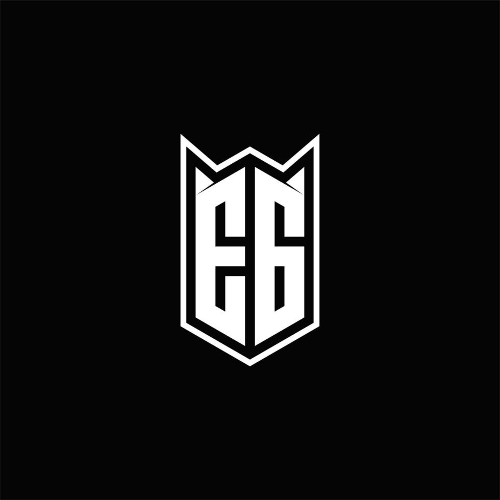 EG Logo monogram with shield shape designs template vector