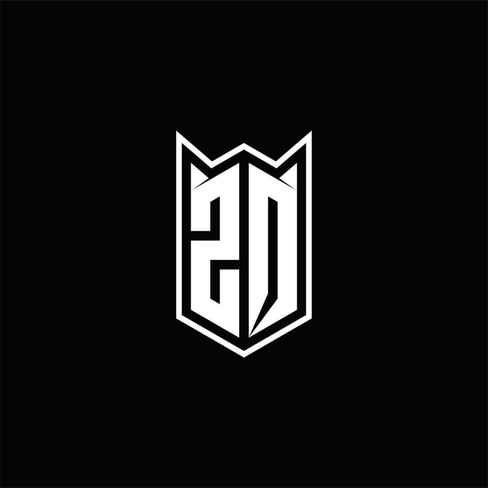 ZQ Logo monogram with shield shape designs template vector