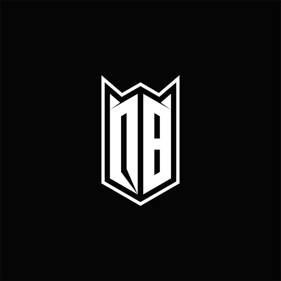 QB Logo monogram with shield shape designs template vector
