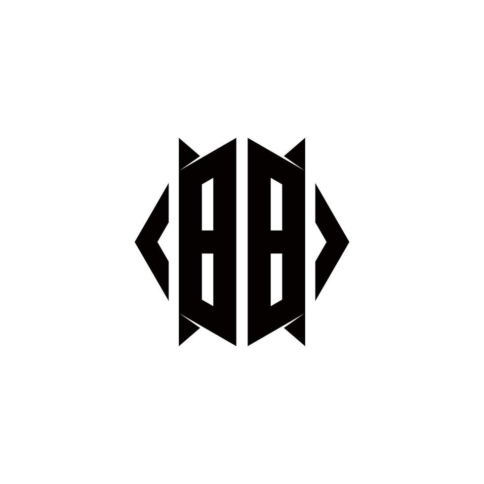 BB Logo monogram with shield shape designs template vector