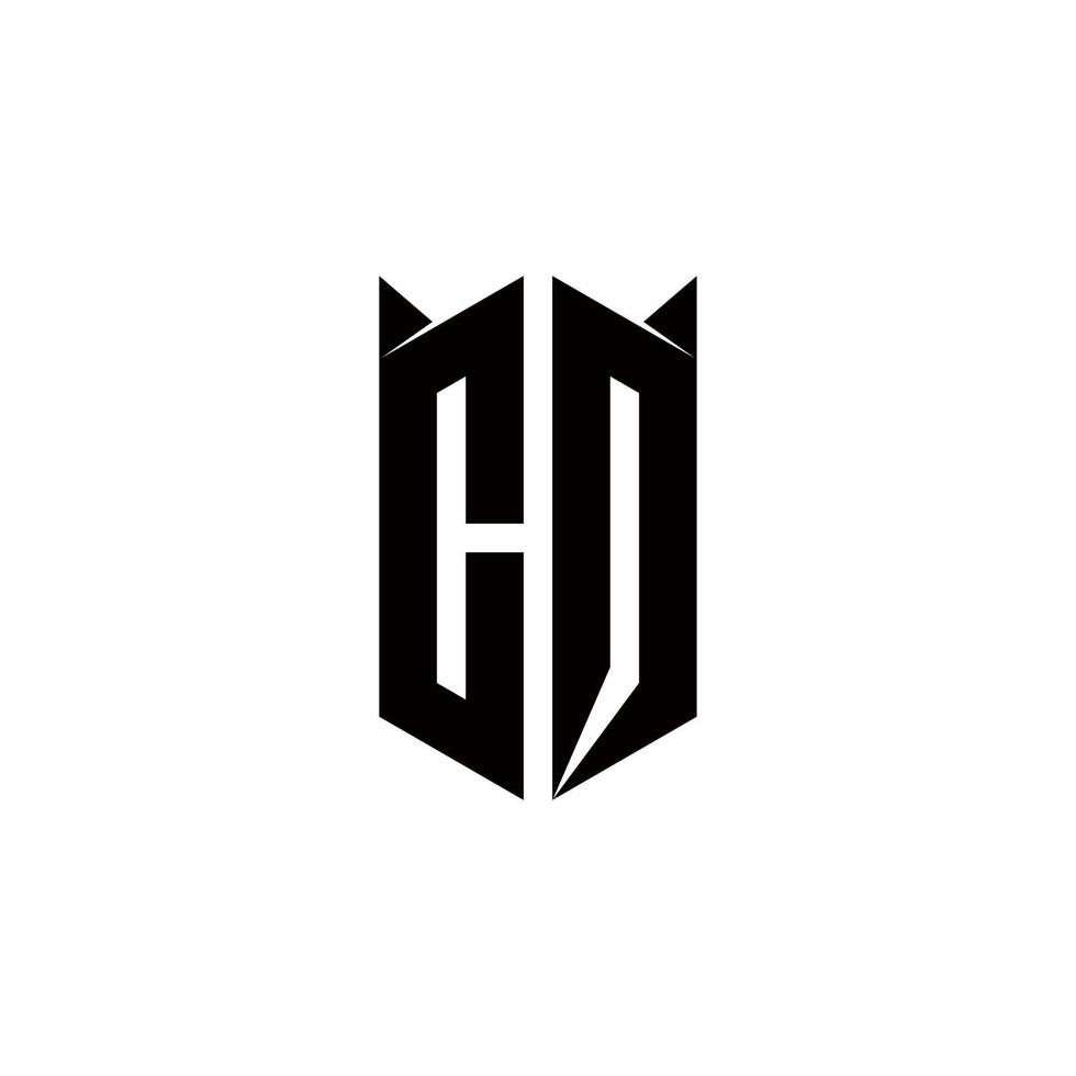 CQ Logo monogram with shield shape designs template vector