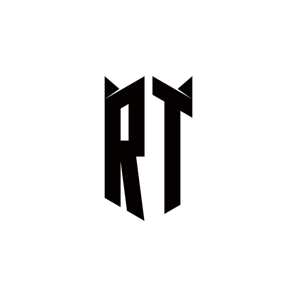 RT Logo monogram with shield shape designs template vector