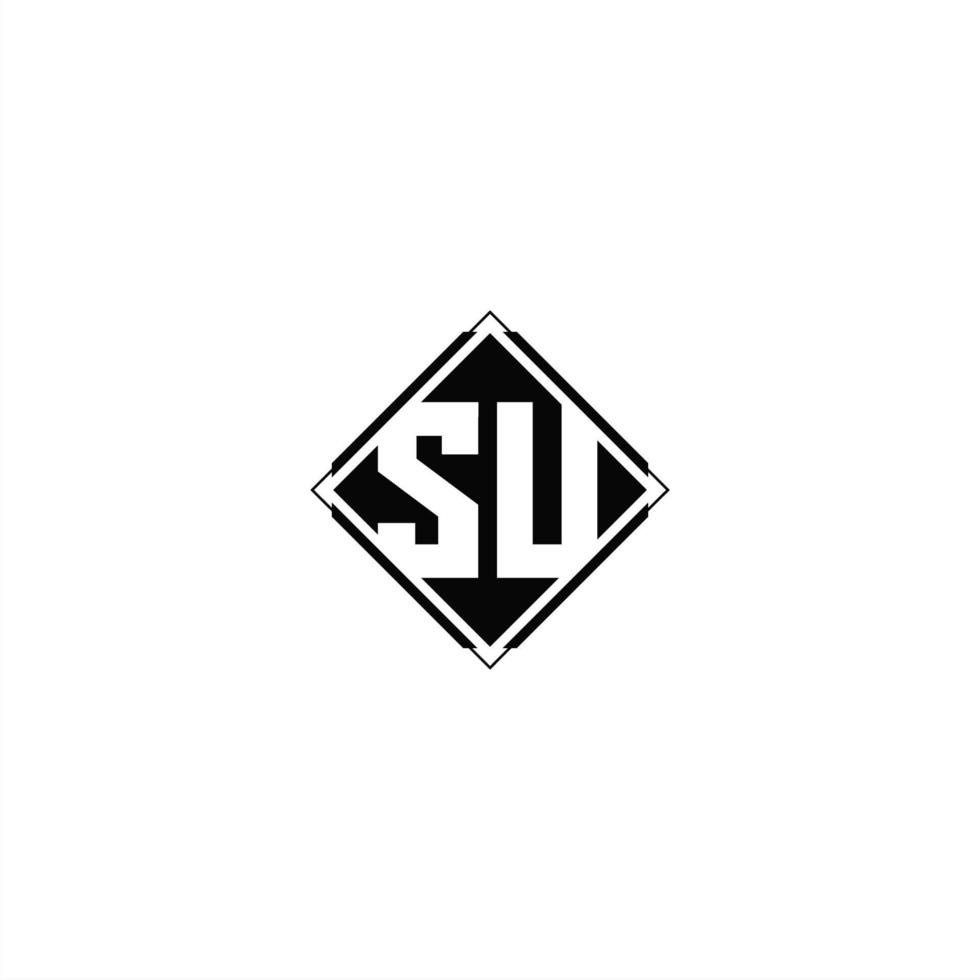 Monogram logo design with diamond square shape vector