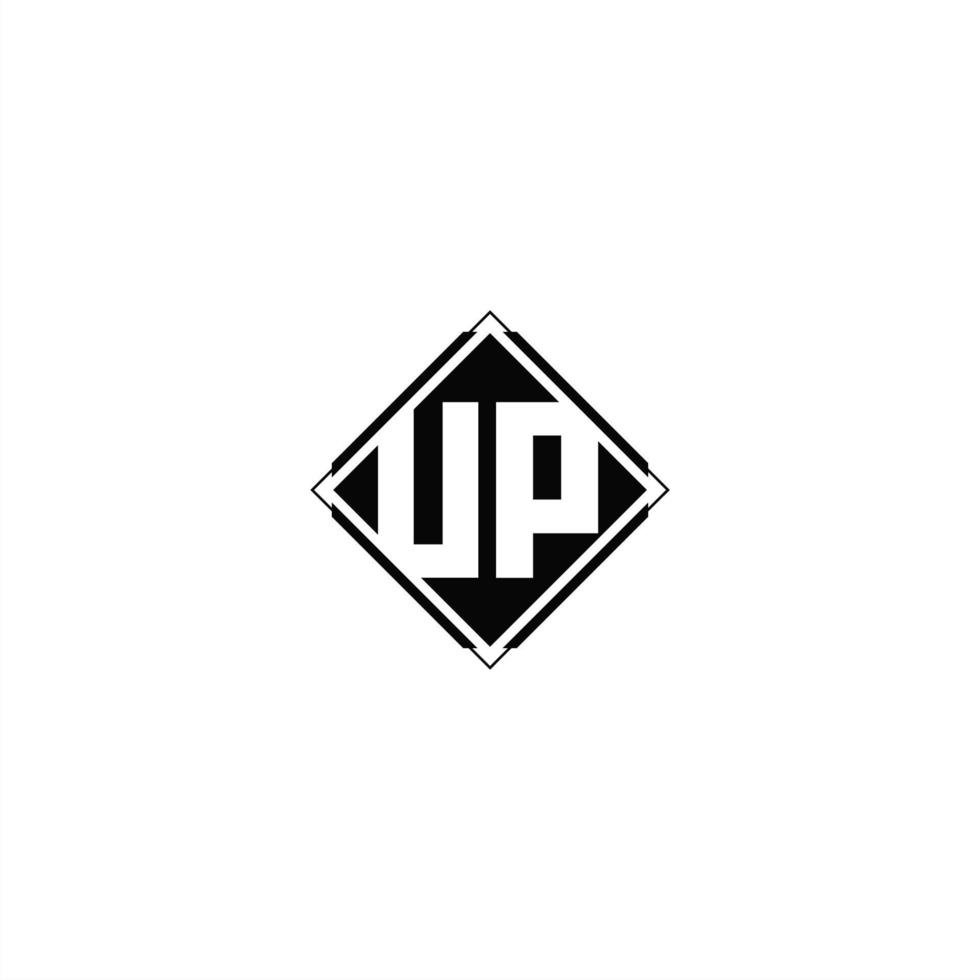 Monogram logo design with diamond square shape vector