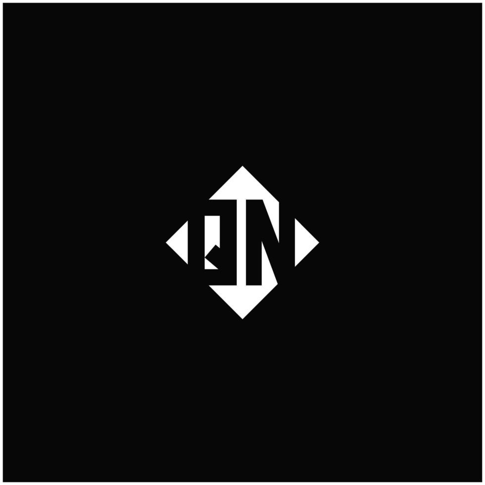 Monogram logo design with diamond square shape vector