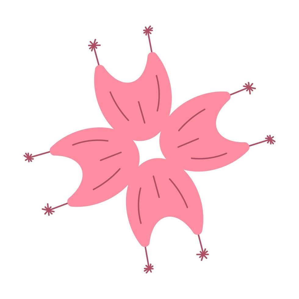 Fabulous pink blooming flower. Element for design in vector