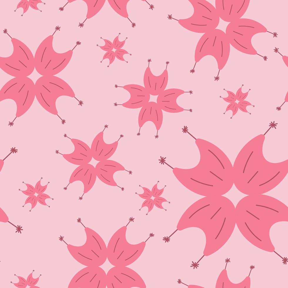 Delicate seamless pattern with pink flowers on a light background vector