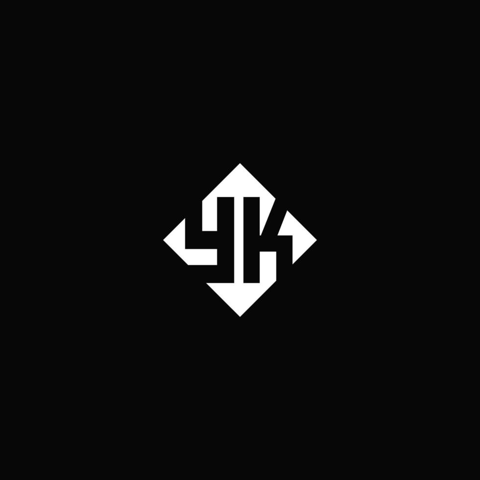Monogram logo design with diamond square shape vector