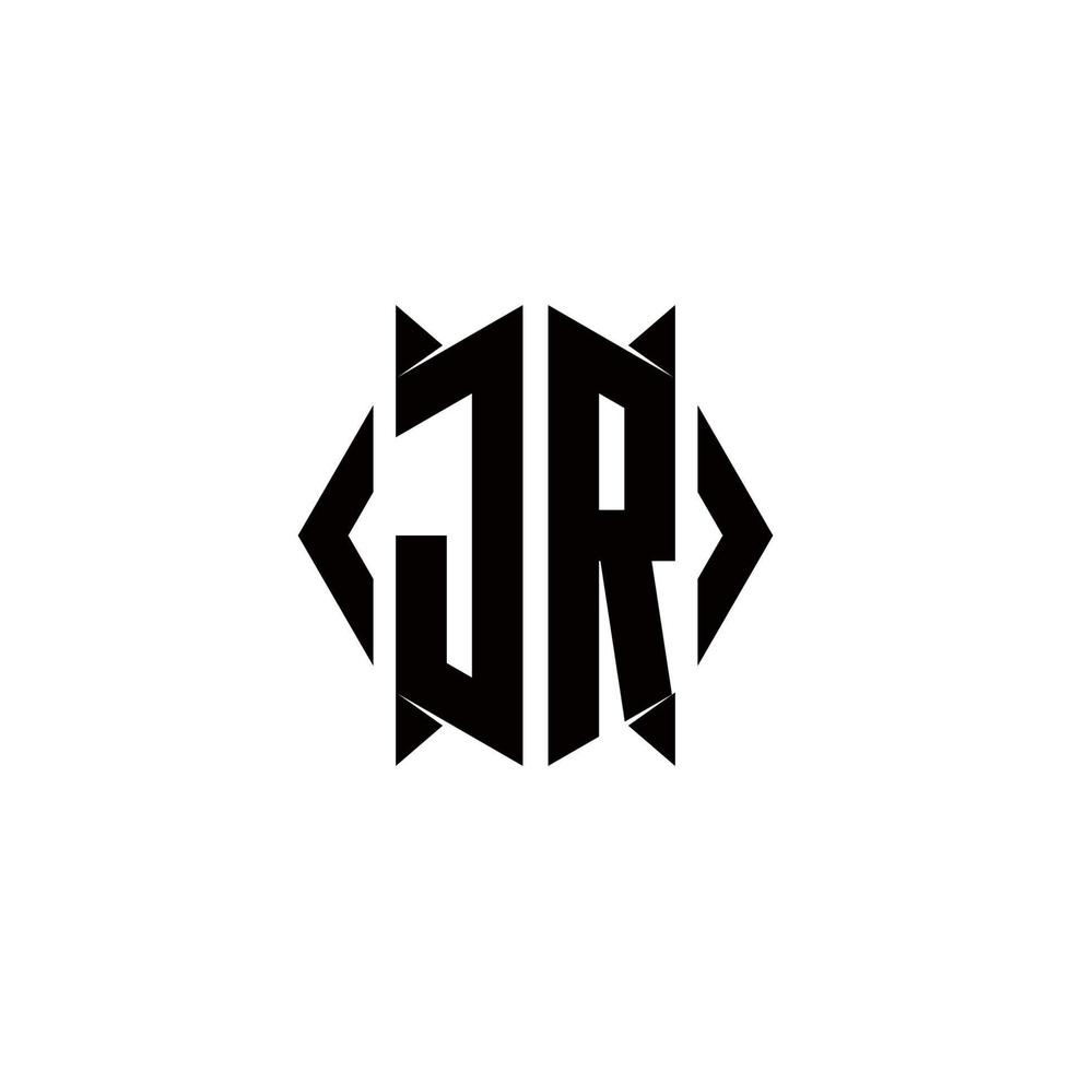 JR Logo monogram with shield shape designs template vector